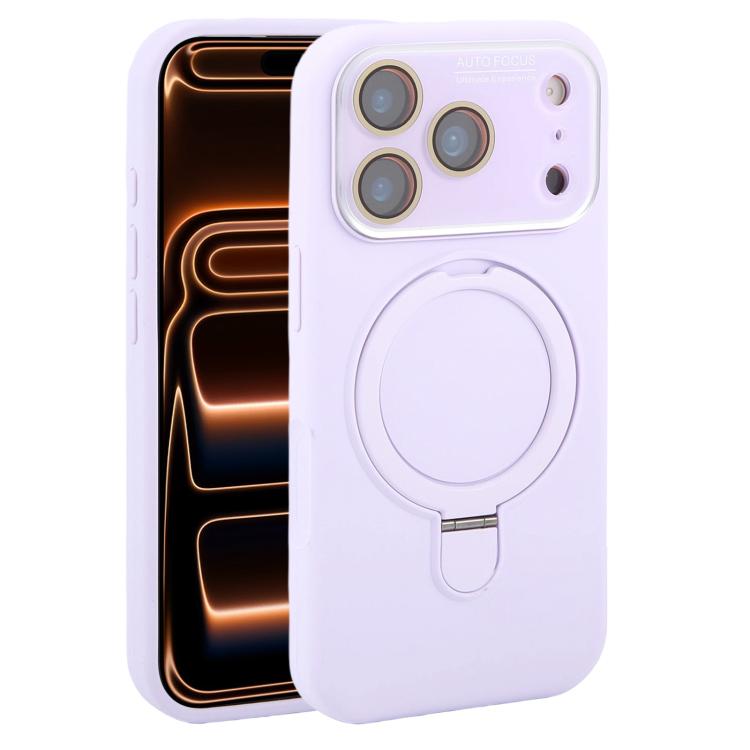 Custodia per telefono in silicone liquido con supporto magnetico per finestra grande., For iPhone 17 Pro Max, For iPhone 17 Pro