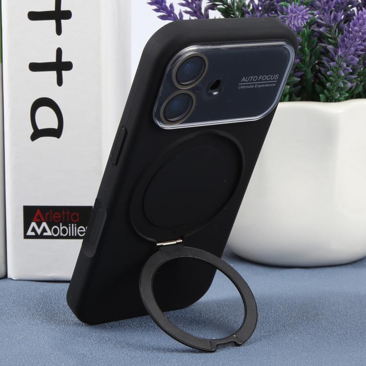 Custodia per telefono in silicone liquido con supporto magnetico per finestra grande., For iPhone 17, For iPhone Air