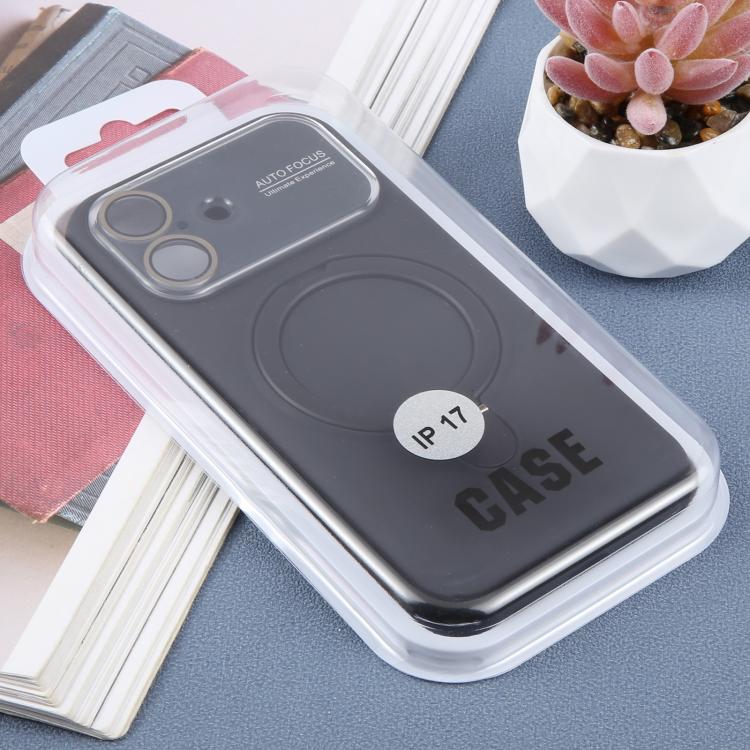 Custodia per telefono in silicone liquido con supporto magnetico per finestra grande., For iPhone 17, For iPhone Air