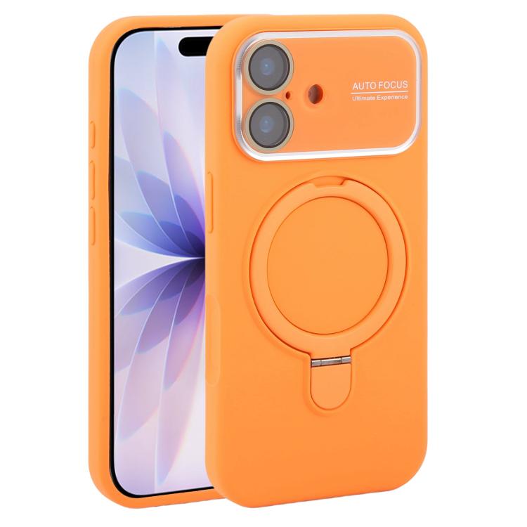 Custodia per telefono in silicone liquido con supporto magnetico per finestra grande., For iPhone 17, For iPhone Air