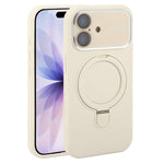 Custodia per telefono in silicone liquido con supporto magnetico per finestra grande., For iPhone 17, For iPhone Air