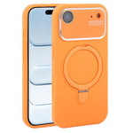 Custodia per telefono in silicone liquido con supporto magnetico per finestra grande., For iPhone 17, For iPhone Air