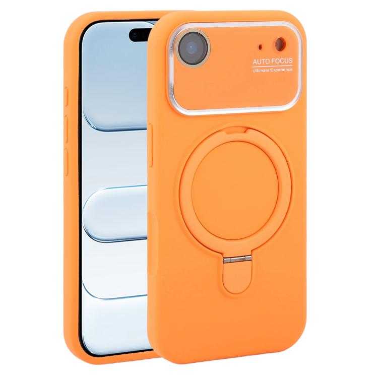 Custodia per telefono in silicone liquido con supporto magnetico per finestra grande., For iPhone 17, For iPhone Air