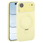 Custodia per telefono in silicone liquido con supporto magnetico per finestra grande., For iPhone 17, For iPhone Air