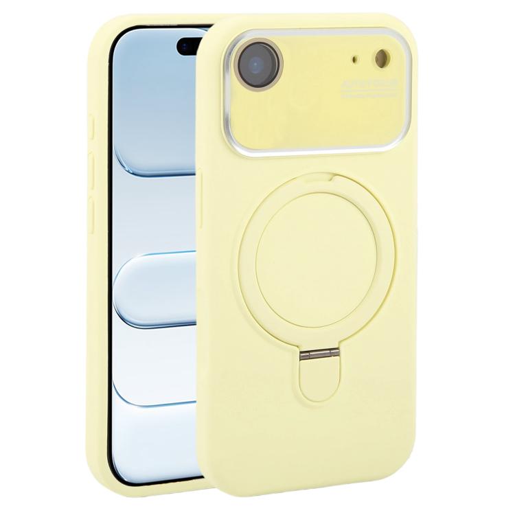 Custodia per telefono in silicone liquido con supporto magnetico per finestra grande., For iPhone 17, For iPhone Air