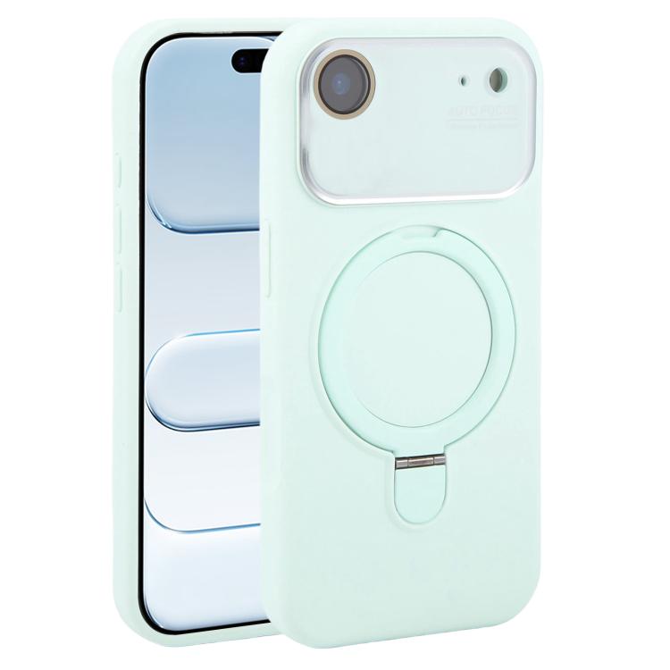 Custodia per telefono in silicone liquido con supporto magnetico per finestra grande., For iPhone 17, For iPhone Air