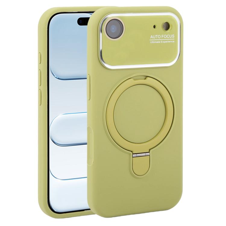 Custodia per telefono in silicone liquido con supporto magnetico per finestra grande., For iPhone 17, For iPhone Air
