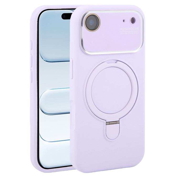 Custodia per telefono in silicone liquido con supporto magnetico per finestra grande., For iPhone 17, For iPhone Air
