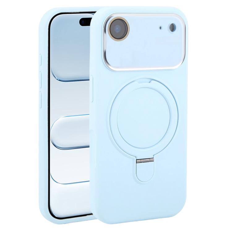 Custodia per telefono in silicone liquido con supporto magnetico per finestra grande., For iPhone 17, For iPhone Air