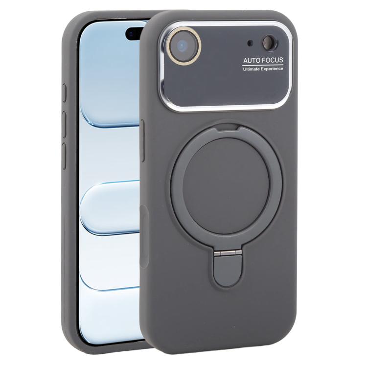Custodia per telefono in silicone liquido con supporto magnetico per finestra grande., For iPhone 17, For iPhone Air