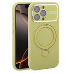 Custodia per telefono in silicone liquido con supporto magnetico per finestra grande., For iPhone 16 Pro Max, For iPhone 16 Pro