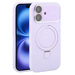 Custodia per telefono in silicone liquido con supporto magnetico per finestra grande., For iPhone 16 Plus, For iPhone 16