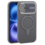 Custodia per telefono in silicone liquido con supporto magnetico per finestra grande., For iPhone 16 Plus, For iPhone 16
