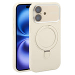 Custodia per telefono in silicone liquido con supporto magnetico per finestra grande., For iPhone 16 Plus, For iPhone 16