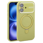 Custodia per telefono in silicone liquido con supporto magnetico per finestra grande., For iPhone 16 Plus, For iPhone 16