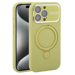 Custodia per telefono in silicone liquido con supporto magnetico per finestra grande., For iPhone 15 Pro Max, For iPhone 15 Pro