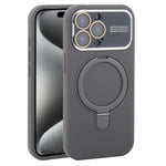 Custodia per telefono in silicone liquido con supporto magnetico per finestra grande., For iPhone 15 Pro Max, For iPhone 15 Pro