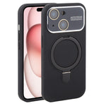 Custodia per telefono in silicone liquido con supporto magnetico per finestra grande., For iPhone 15 Plus, For iPhone 15