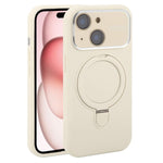 Custodia per telefono in silicone liquido con supporto magnetico per finestra grande., For iPhone 15 Plus, For iPhone 15