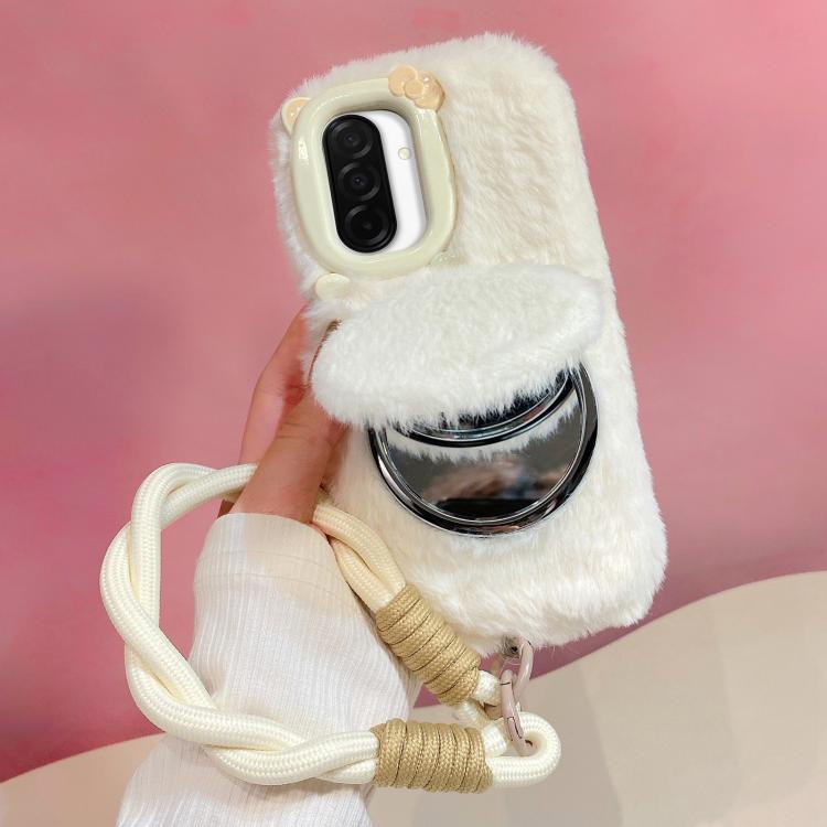 Custodia per telefono in peluche con ciondolo a forma di gatto con papillon 3D e cinturino., For Galaxy A57 5G, For Galaxy A37 5G, For Galaxy A17 5G / 4G, For Galaxy A56 5G, For Galaxy A26 5G, For Galaxy A36 5G, For Galaxy A16 5G / 4G                  ...