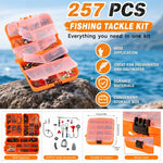 Set di 257 ami e esche per la pesca in mare e la pesca dalla scogliera.