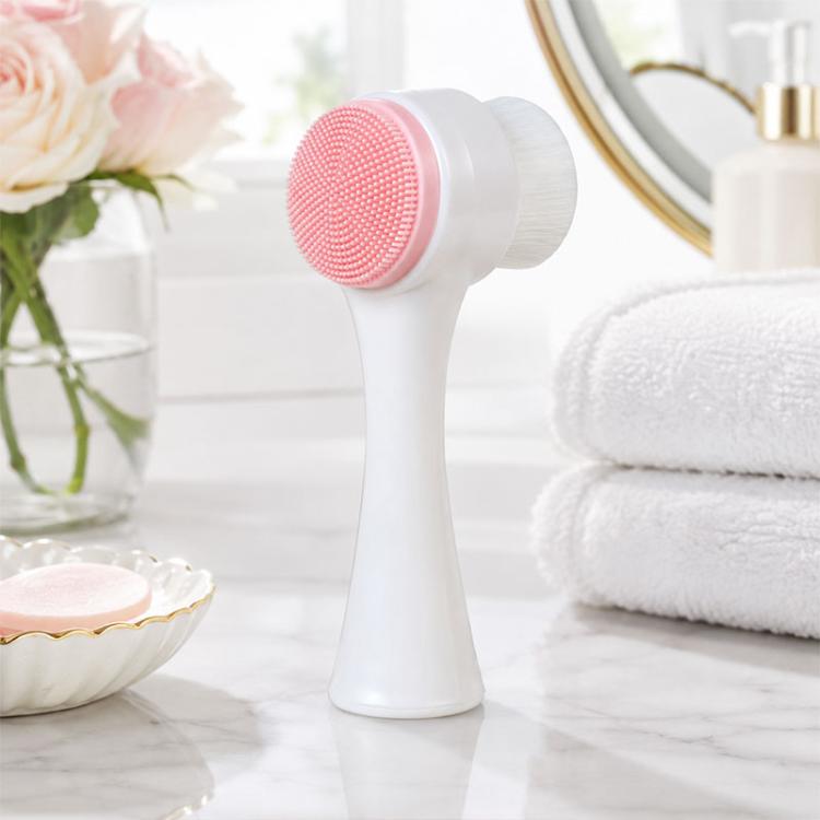 Spazzola doppia in silicone per pulizia e massaggio viso