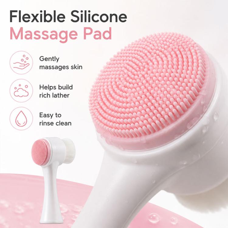 Spazzola doppia in silicone per pulizia e massaggio viso