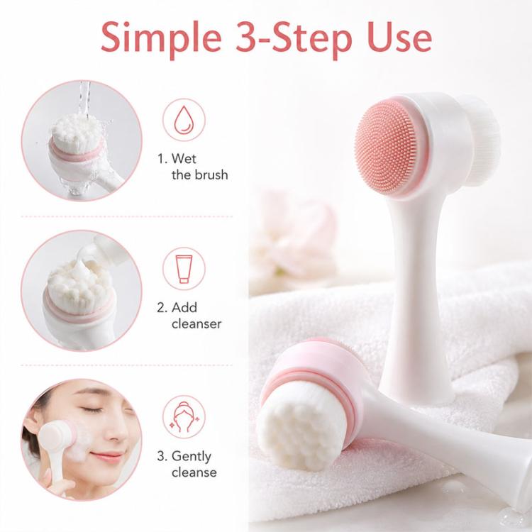 Spazzola doppia in silicone per pulizia e massaggio viso