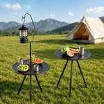 Tavolino rotondo da campeggio per esterni con regolazione dell'altezza su 5 livelli., Base Version, Light Bracket
