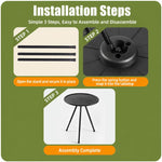 Tavolino rotondo da campeggio per esterni con regolazione dell'altezza su 5 livelli., Base Version, Light Bracket