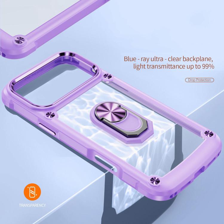 Custodia per telefono in TPU + PC con protezione per l'obiettivo e anello di supporto., For iPhone 18 Pro, For iPhone 18 Pro Max, For iPhone 17 Pro