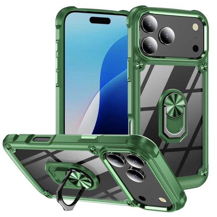 Custodia per telefono in TPU + PC con protezione per l'obiettivo e anello di supporto., For iPhone 18 Pro, For iPhone 18 Pro Max, For iPhone 17 Pro