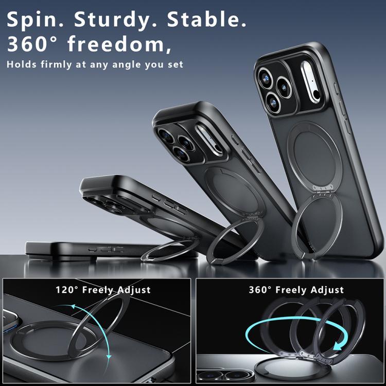 Custodia per telefono ibrida in PC e TPU con supporto magnetico Armor, For iPhone 18 Pro, For iPhone 18 Pro Max, For iPhone 17 Pro Max, For iPhone 17 Pro