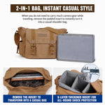 Borsa a tracolla in tela per obiettivo fotocamera DSLR CADeN, grande capacità, 33 x 29 x 12cm