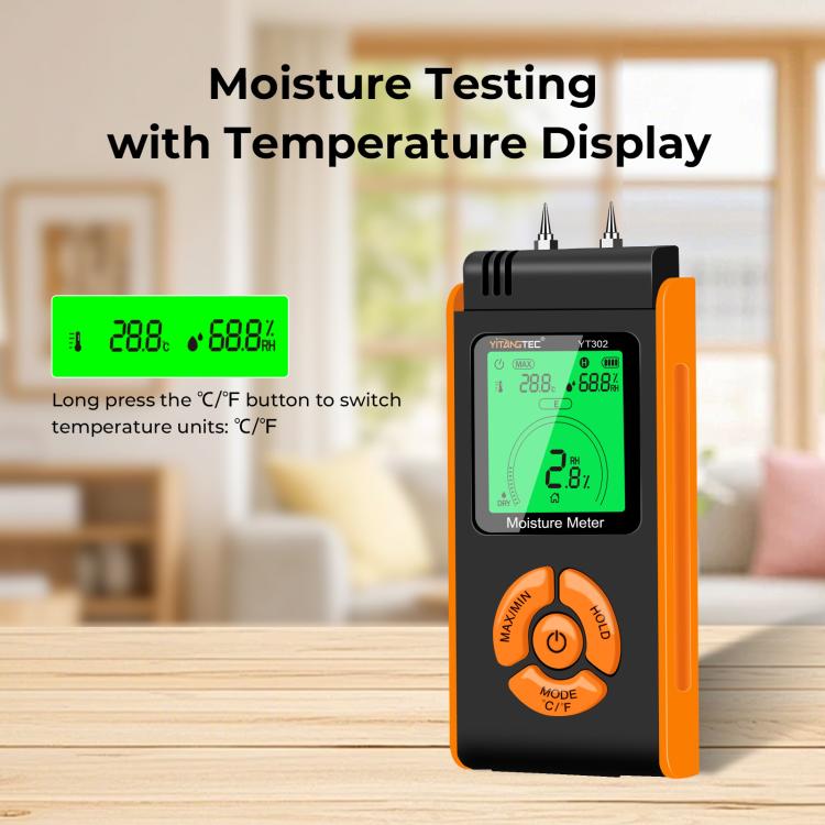 Sonde metalliche YT302 per misuratore di umidità del terreno, supporto per test di temperatura e umidità relativa, YT302
