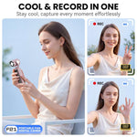 Videocamera portatile F21 con schermo IPS da 1,97 pollici, risoluzione HD 1080p e ventola, ideale per vlog.