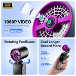 Videocamera portatile F21 con schermo IPS da 1,97 pollici, risoluzione HD 1080p e ventola, ideale per vlog.