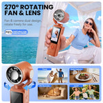 Videocamera portatile F21 con schermo IPS da 1,97 pollici, risoluzione HD 1080p e ventola, ideale per vlog.