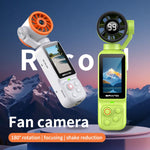 Videocamera tascabile LK-035 con stabilizzatore a ventola, schermo da 1,97 pollici, risoluzione HD 1080P, ideale per vlog.