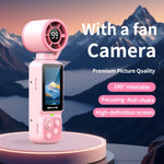 Videocamera tascabile LK-035 con stabilizzatore a ventola, schermo da 1,97 pollici, risoluzione HD 1080P, ideale per vlog.