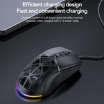 Mouse Yesido KB46 cablato, Bluetooth 2.4G, RGB, 3 modalità, ricaricabile