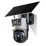 Telecamera di sorveglianza intelligente a energia solare con doppia lente HD 1080P, senza scheda di memoria, WiFi Version, 4G European Version, 4G US Version