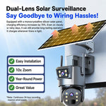 Telecamera di sorveglianza intelligente a energia solare con doppia lente HD 1080P, senza scheda di memoria, WiFi Version, 4G European Version, 4G US Version