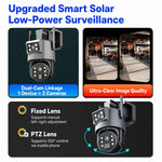 Telecamera di sorveglianza intelligente a energia solare con doppia lente HD 1080P, senza scheda di memoria, WiFi Version, 4G European Version, 4G US Version