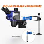 Supporto per microscopio MECHANIC M6+ con braccio oscillante smorzato e rotazione a 360°.