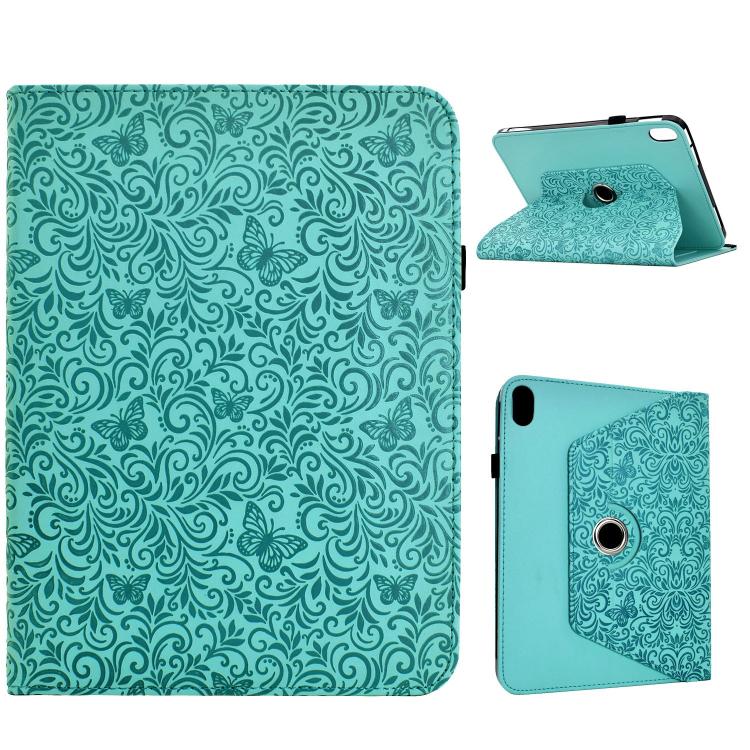 Custodia per tablet smart in ecopelle con motivo a farfalla in rilievo, girevole., For iPad 2025 / 2022, For iPad mini 2024 / mini 6, For iPad Air 2026 / 2025 / 2024, For iPad 10.2 2021 / 10.5 2019