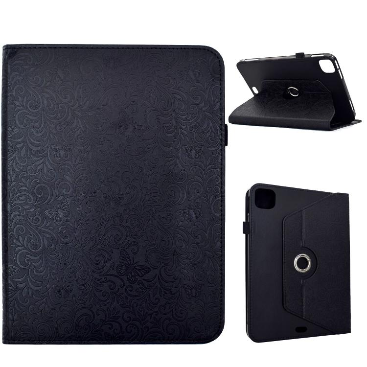 Custodia per tablet smart in ecopelle con motivo a farfalla in rilievo, girevole., For iPad 2025 / 2022, For iPad mini 2024 / mini 6, For iPad Air 2026 / 2025 / 2024, For iPad 10.2 2021 / 10.5 2019