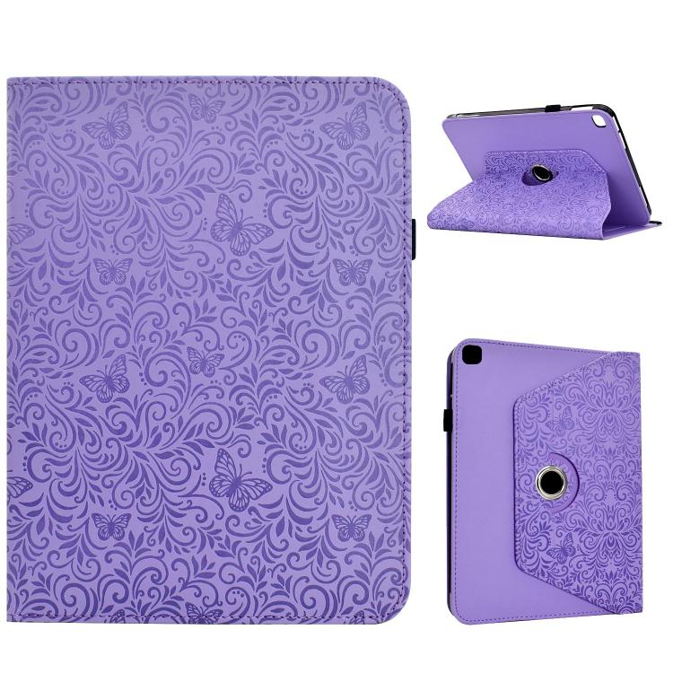 Custodia per tablet smart in ecopelle con motivo a farfalla in rilievo, girevole., For iPad 2025 / 2022, For iPad mini 2024 / mini 6, For iPad Air 2026 / 2025 / 2024, For iPad 10.2 2021 / 10.5 2019