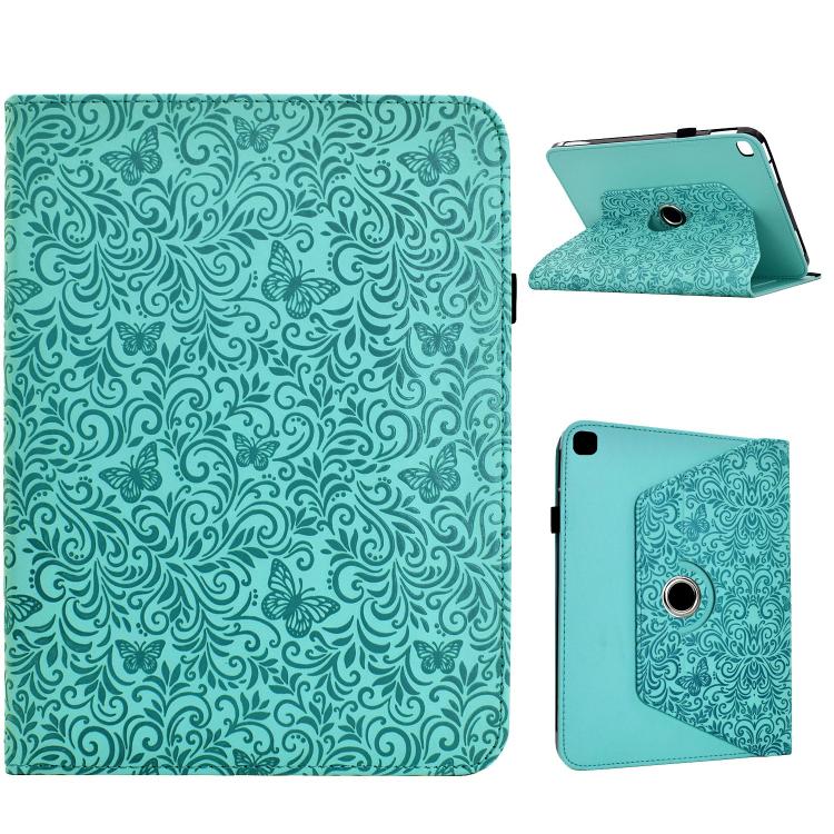 Custodia per tablet smart in ecopelle con motivo a farfalla in rilievo, girevole., For iPad 2025 / 2022, For iPad mini 2024 / mini 6, For iPad Air 2026 / 2025 / 2024, For iPad 10.2 2021 / 10.5 2019