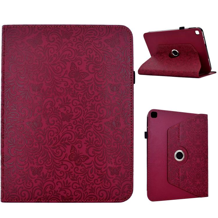 Custodia per tablet smart in ecopelle con motivo a farfalla in rilievo, girevole., For iPad 2025 / 2022, For iPad mini 2024 / mini 6, For iPad Air 2026 / 2025 / 2024, For iPad 10.2 2021 / 10.5 2019